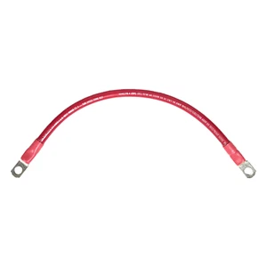 Cable de batería marina, 4 AWG, cobre enlatado con PVC rojo, 12" de largo, orejetas de 3/8 - Imagen 1 de 2
