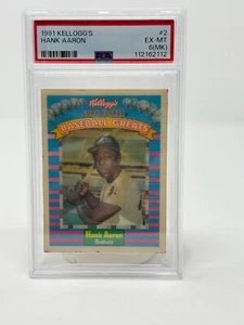 1991 KELLOG'S #2 HANK AARON PSA 6(MK) - Picture 1 of 2