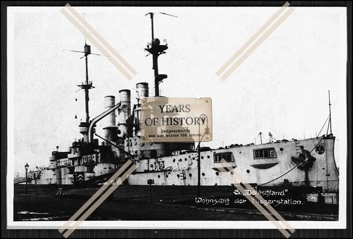 Foto SMS Deutschland 1904 Linienschiff als Wohnschiff der Fliegerstation  - Bild 1 von 1