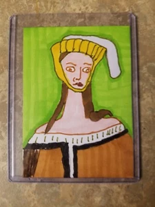 Famous Artist: Artist Trading Card ACEO Public Domain Rebecca Original - Picture 1 of 2