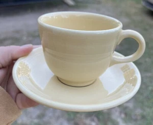 Vintage Original Buttercup Yellow Fiestaware Teacup & Saucer - Picture 1 of 5