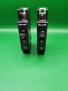 Square D Circuit Breaker QOU110 1 Pole 10A 120/240V Din Mount NEW LOT 0F 2 - Picture 1 of 4