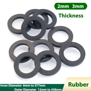 Schwarze Gummi Unterlegscheibe Dichtung Dichtung Flach Rund Ringscheiben Hitzebeständigkeit - Bild 1 von 4