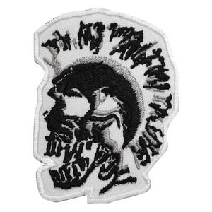 Parche de calavera en fuego de motociclista, parche de ciclista plancha bordada en parche 7x5,5 cm - Imagen 1 de 1