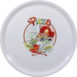 Saturnia Decorated White Porcelain Pizza Plate 12 Inches - 1 case of 6 plates - Picture 1 of 2