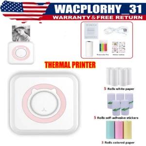 Thermal Printer Bluetooth Inkless Photo Label Printing Rolls Paper for Notes DIY - Picture 1 of 7
