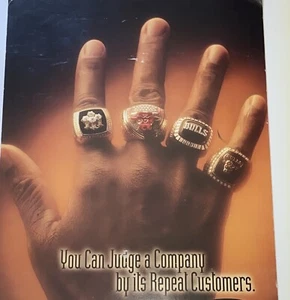 Jostens - Chicago Bulls World Champions 24x36 Rings Cardboard Display, Jordan! - Picture 1 of 11