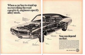 1968 AMC JAVELIN SST ~ ORIGINAL 2-PAGE CUTAWAY AD - Picture 1 of 1
