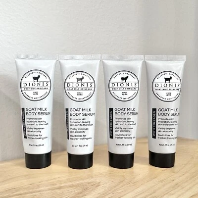 DIONIS GOAT MILK BODY SERUM WITH COLLAGEN 1 Oz Each X4, Same As Full Size SEALED - Image 1 of 2