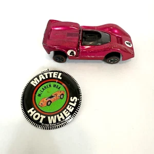 Vintage Hot Wheel Redline McLaren Magenta #4 USA Made Mattel W Button READ - Picture 1 of 9