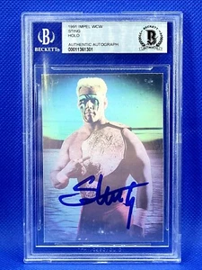 1991 Impel Hologram Sting Autograph BGS Authentic NWA AEW WWE WWF Icon - Picture 1 of 2