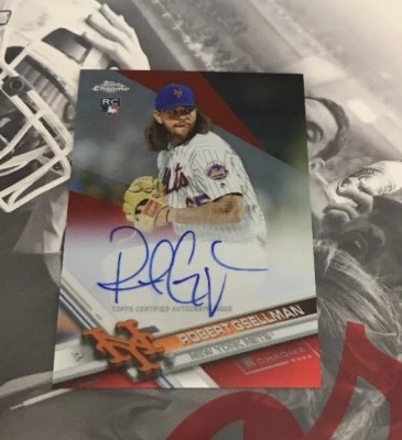 2017 Topps Chrome Auto Autograph Red 2/5 Refractor Robert Gsellman - Image 1 of 2