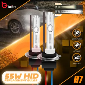 H7 55W 50W METAL BASE CERAMIC BULBS HID XENON CONVERSION KIT 6000K WHITE 6K - Picture 1 of 9