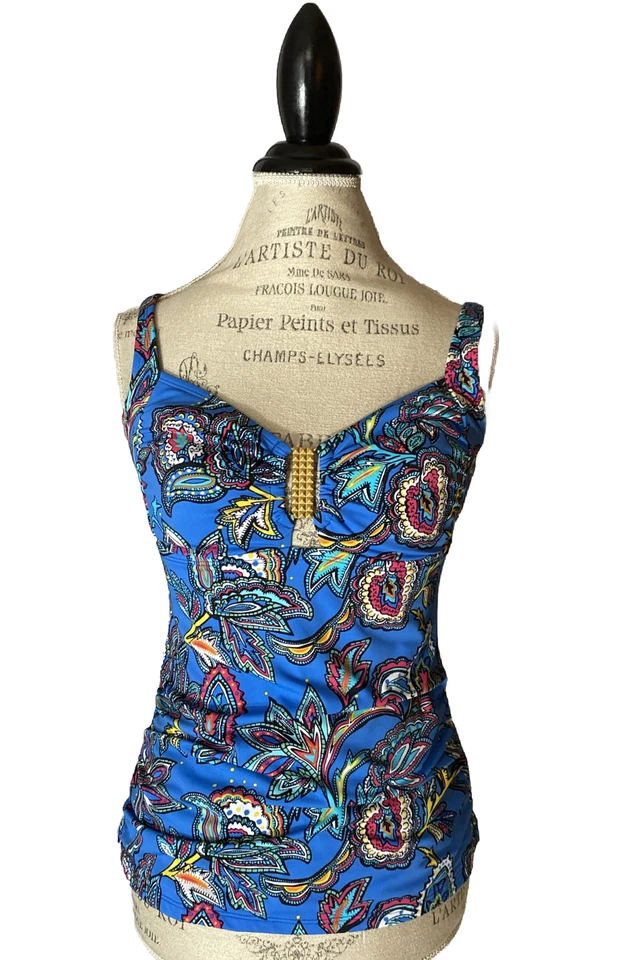 Jantzen para Perry Ellis Mujer 8 Traje de Baño Tankini Sujetador Forro Superior Alta Calidad Foto 1 de 4