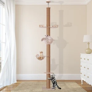 Kratzbaum Deckenhoch Katzenbaum Sisal Großer Kletterbaum Katzenkratzbaum XXL - Bild 1 von 11