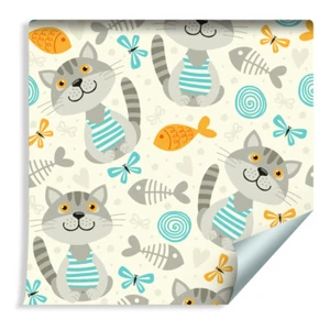 10m VLIES TAPETE Rolle Kinderzimmer Katzen Herzen Schmetterlinge Natur XXL 447 - Bild 1 von 4