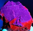 210g Natural Black Rose Fluorescent Cube Fluorite Quartz Mineral Specimen