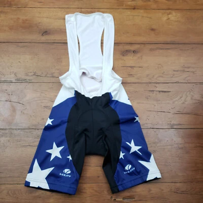 Мужские небольшие велосипедные шорты-комбинезоны Voler США 6 дюймов 12 дюймов (8,5/10) красный белый синий - Изображение 1 из 4