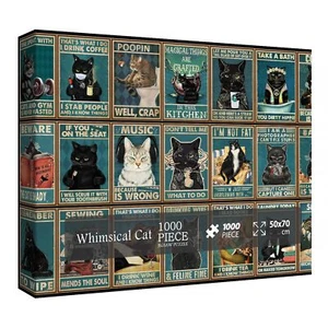 Cat Puzzle for Adult 1000 Piece Kitty Kitten Collage Puzzles 1000 Pieces Jigs... - Picture 1 of 6