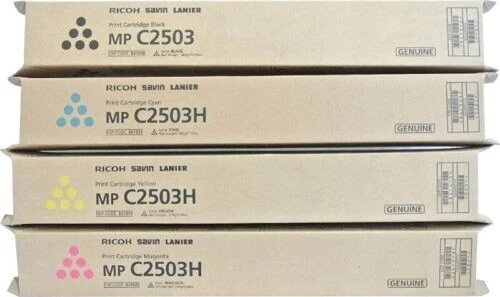 Genuine Ricoh Savin Lanier Toner SET  MP C2503H 	 841918, 841921, 841920, 841919 - Image 1 of 1