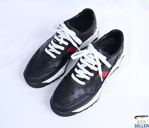 Zapatos para hombre piel de avestruz genuino hechos a mano negros, blancos 07-11US #75 - Imagen 1 de 15