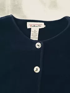 Chaqueta Talbot'S Cotton Blend Navy con botones Pearl Style Talla M - Imagen 1 de 7