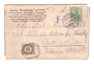 Postcard 1903 Austria-Hungary Berlin Postage due 15 heller Franzensbad postmark - Picture 1 of 4