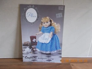 Alice in Wonderland Dolls Clothes Knitting Pattern for 18" Doll - Craftime GCP19 - Picture 1 of 1