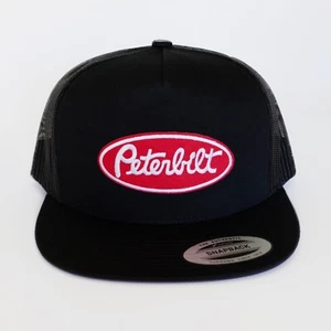 Peterbilt Red Logo | YP Classic 6006 Trucker Hat | Negro/Negro - Imagen 1 de 5