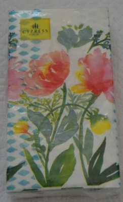 Paper Napkins WATERCOLOR POPPIES 3-Ply 32 by CYPRESS HOME Guest/Buffet NIP - Image 1 of 3