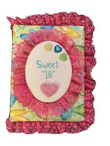 Sweet 16 Sixteen Birthday Hearts 4x6 Photo Album / Scrapbook / Brag Book