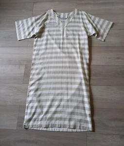 Principles Grey White Striped Kaftan Tunic Dress Vintage 80's Beach Holiday UK12 - Picture 1 of 22