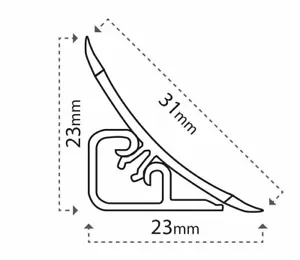Abschlussleiste Küchenarbeitsplatte 23x23mm Weichsockelleiste Arbeitsplatte - Bild 1 von 13