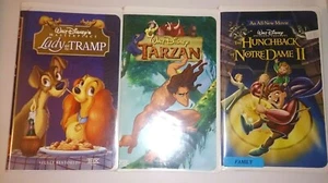 “Tarzan” / “Lady and the Tramp” / “Hunchback Notre Dame 2” VHS Lot 3 Walt Disney - Picture 1 of 3
