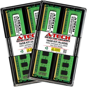 A-Tech 16GB Kit 4x 4GB PC3-12800 Desktop DIMM DDR3 1600 MHz Non-ECC Memory RAM - Picture 1 of 7