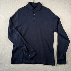 Massimo Dutti Polo Shirt Mens Size Large Colour Blue Long Sleeves Cotton - Picture 1 of 12