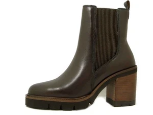 Damen Stiefeletten Leder braun High Heels und Plateau RAQUEL PEREZ - Bild 1 von 6