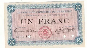 (FR1) 1 Franc Chambre de Commerce Chambéry SPECIMEN NEUF Pirot 3 815C51 - Bild 1 von 2