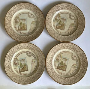 Set Of 4 Aesthetic Movement Antique Old Hall Excelsior Transferware Dinner Plate - Picture 1 of 9