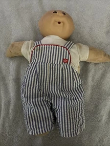 Vintage Cabbage Patch Kids Doll  1978-1982 Rare Blue And White Stripped Overalls - Picture 1 of 5