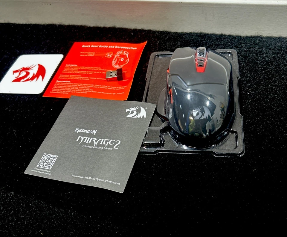 Mouse inalámbrico para juegos Redragon M690-1 Mirage 2 2400 DPI retroiluminación roja Foto 1 de 4