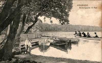 AK GRUSS AUS WESTPREUSSEN DANZIG HEUBUDE BOOTANLEGEPLATZ IM PARK 1909 - Bild 1 von 2