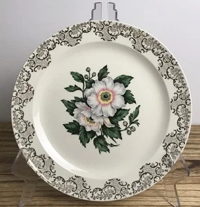 VTG CRONIN China White With Floral & Gold Filigree Design Luncheon Plate - Picture 1 of 7