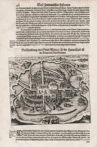 Ciudad de Mexico Mexiko map Karte America engraving Gottfried Merian 1631 - Picture 1 of 1