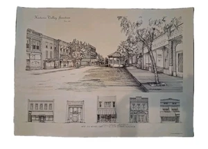 Signierte Historic Junction Valley Künstlerin Julia Lohrman Audlehelm 1987 Lithographie - Bild 1 von 12