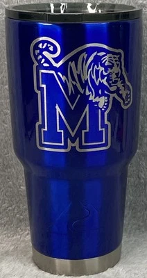 Memphis Tigers Travel Tumbler 30oz Stainless Steel Football Basketball NCAA - Image 1 of 4