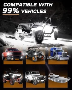 R5 LED weiße Rock Lights 12 Stück Aluminiumdruckguss superhell 6000K Underglow - Bild 1 von 8