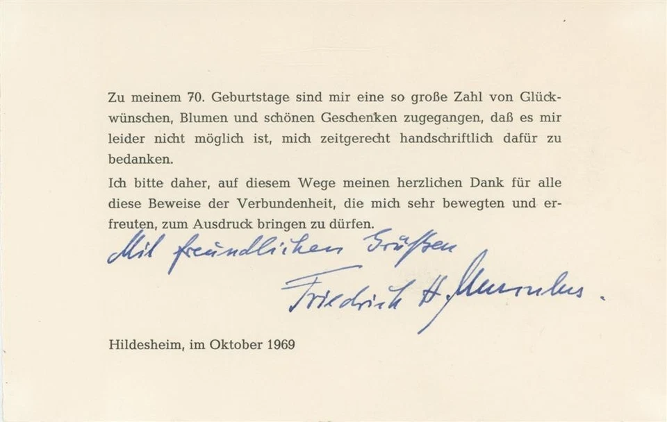 Friedrich-Heinrich Musculus- Página alemana firmada (Cruz de Caballero/Mayor) Foto 1 de 1