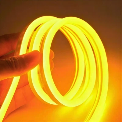 STRISCIA LED NEON FLESSIBILE GIALLO PER SCRITTE INSEGNE LUMINOSE STRIP 5 MT - Immagine 1 di 4