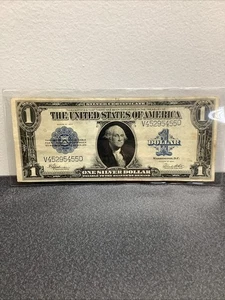 1923 $1 ONE DOLLAR “HORSE BLANKET” SILVER CERTIFICATE LARGE NOTE - Picture 1 of 6